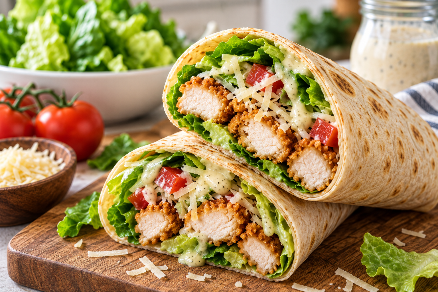15-Minute Crispy Chicken Caesar Wrap for an Easy Dinner