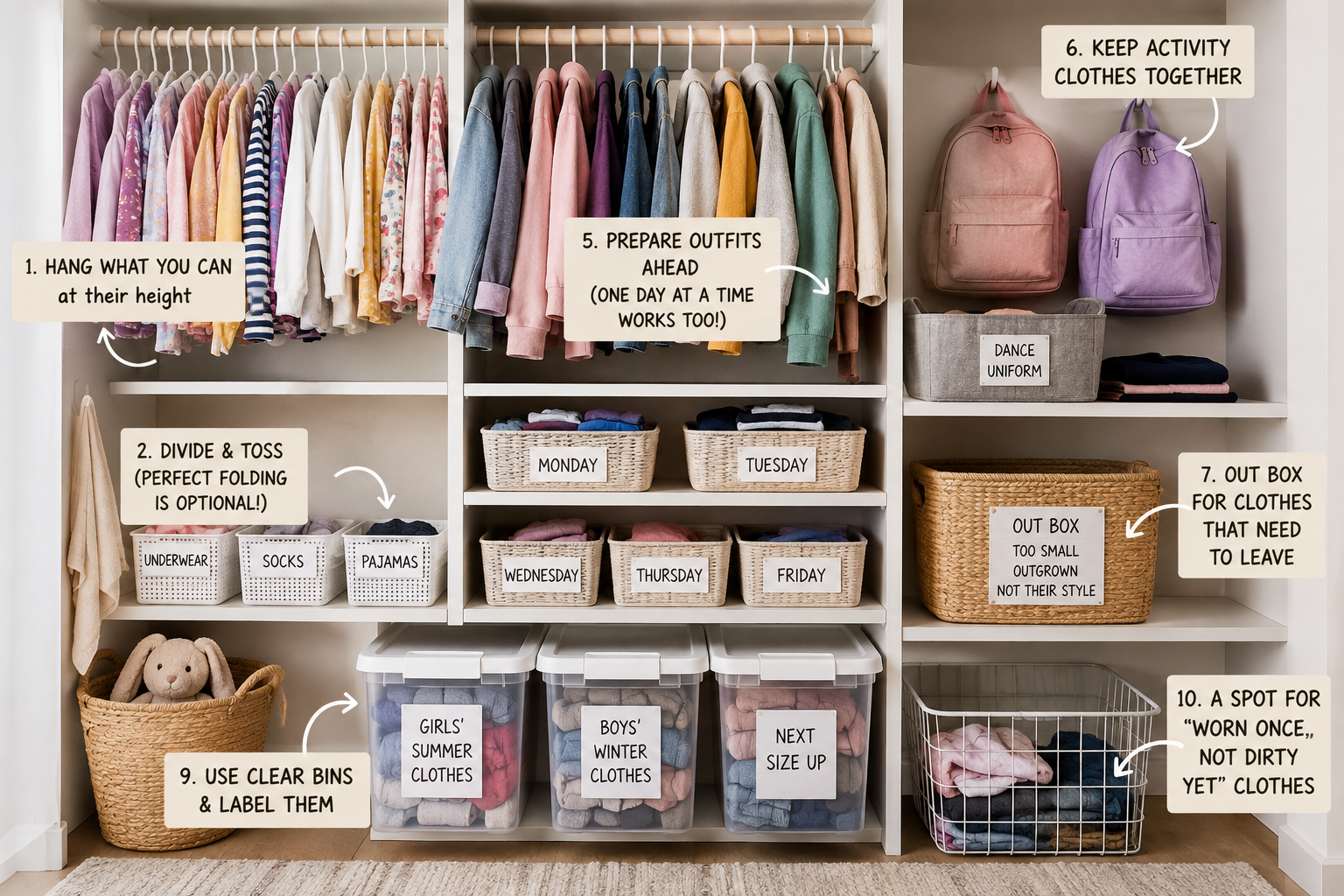 How to Organize Kids’ Clothes Without Constantly Reorganizing Everything